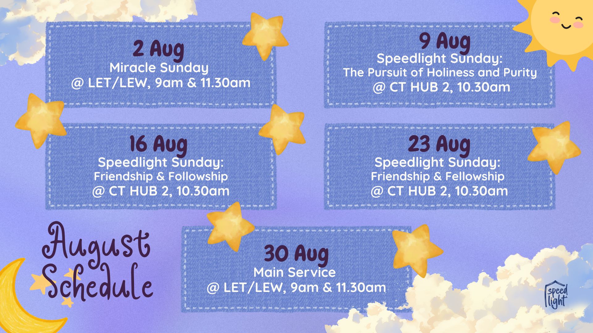 August Spd Schedule 2026
